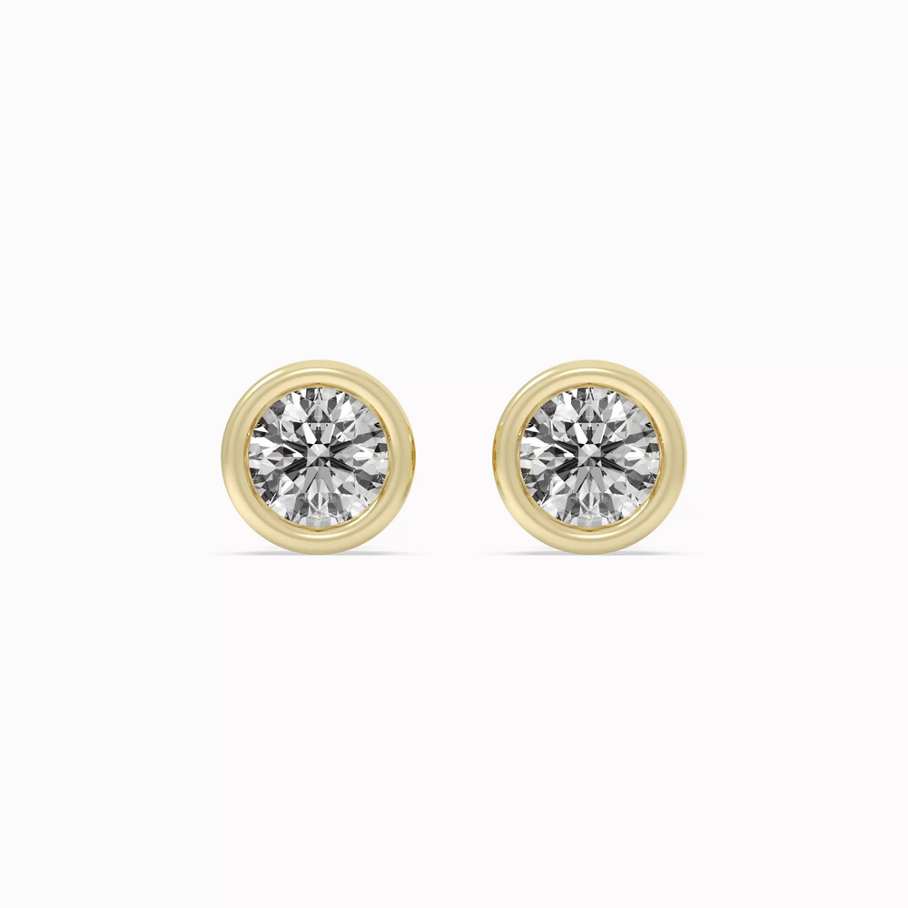 360 degree view of Bezel Lab Diamond Vermeil Earrings (.75 ct. tw.)