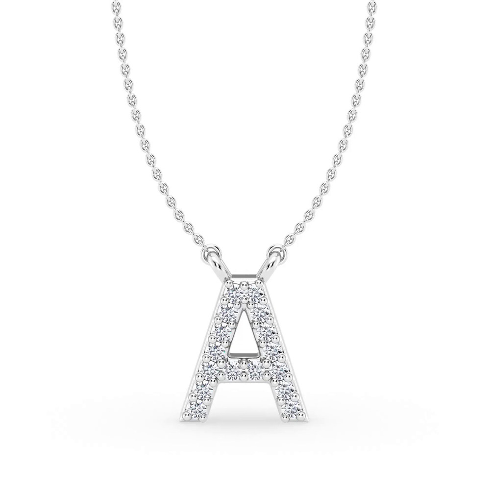360 degree view of Lab Diamond Initial Necklace – A