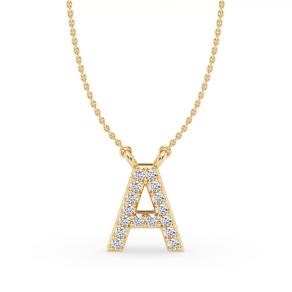 360 degree view of Lab Diamond Initial Necklace – A