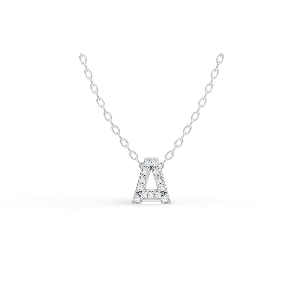 360 degree view of Petite Lab Diamond Initial Necklace – A