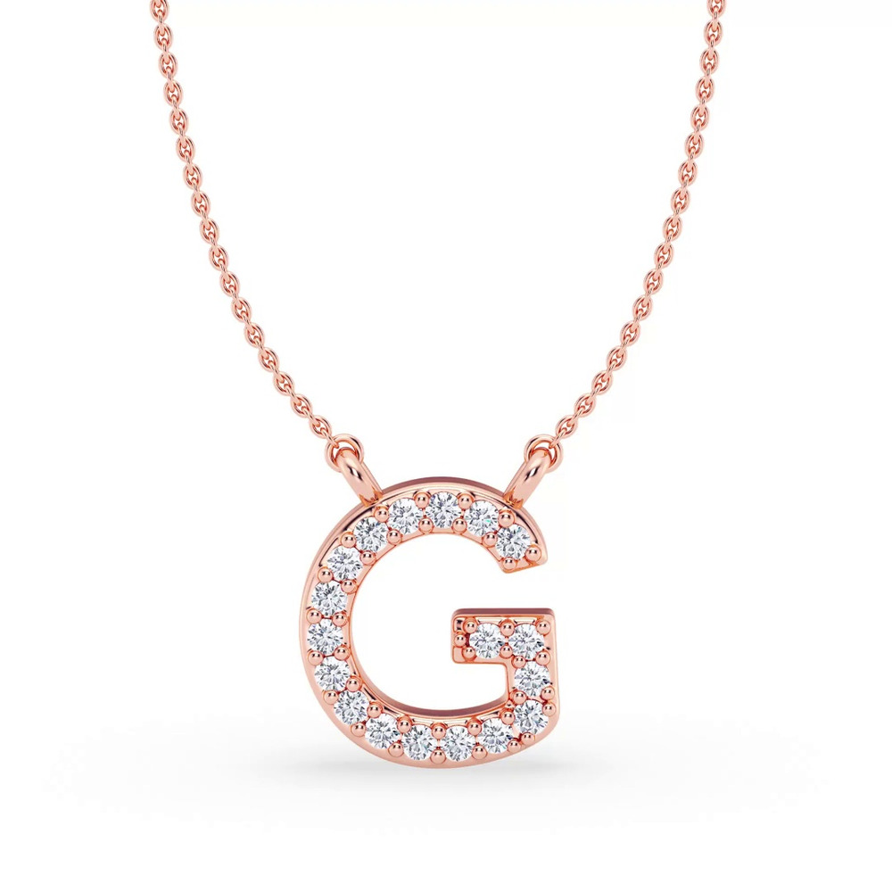 360 degree view of Lab Diamond Initial Necklace – G