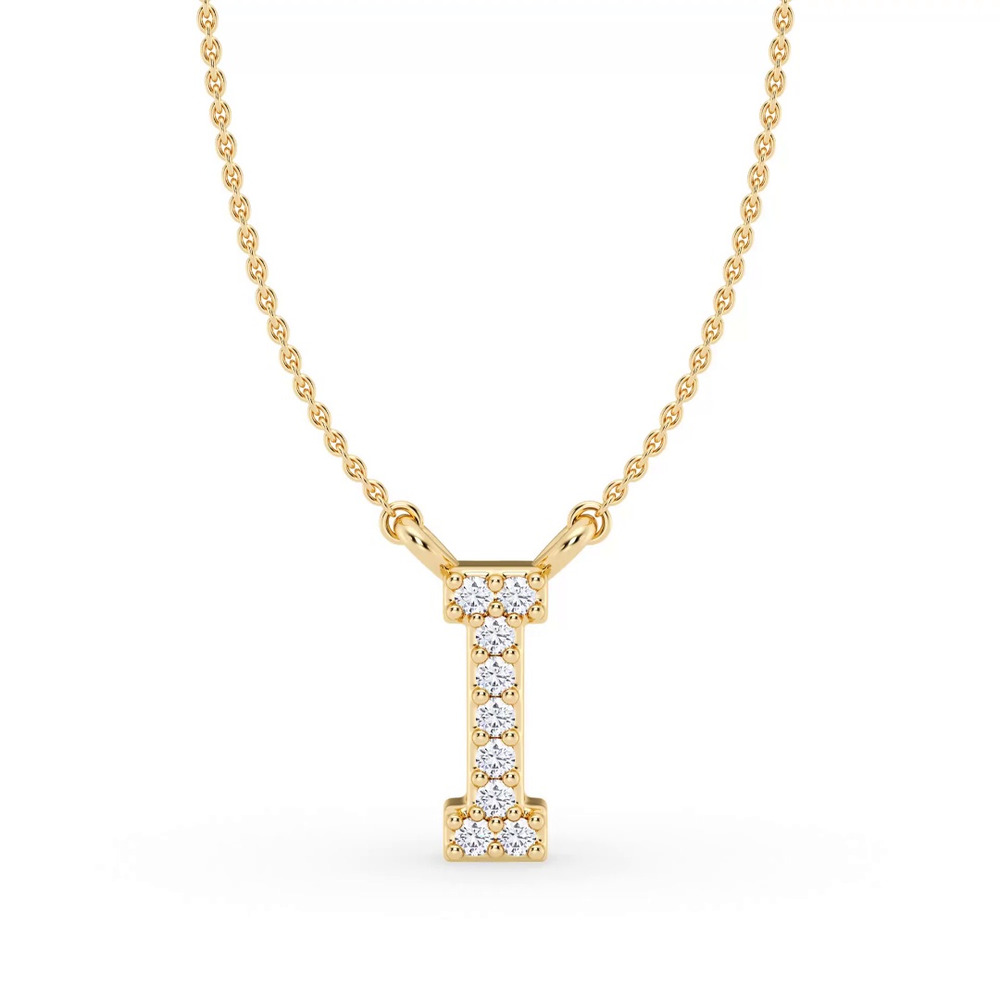 360 degree view of Lab Diamond Initial Necklace – I