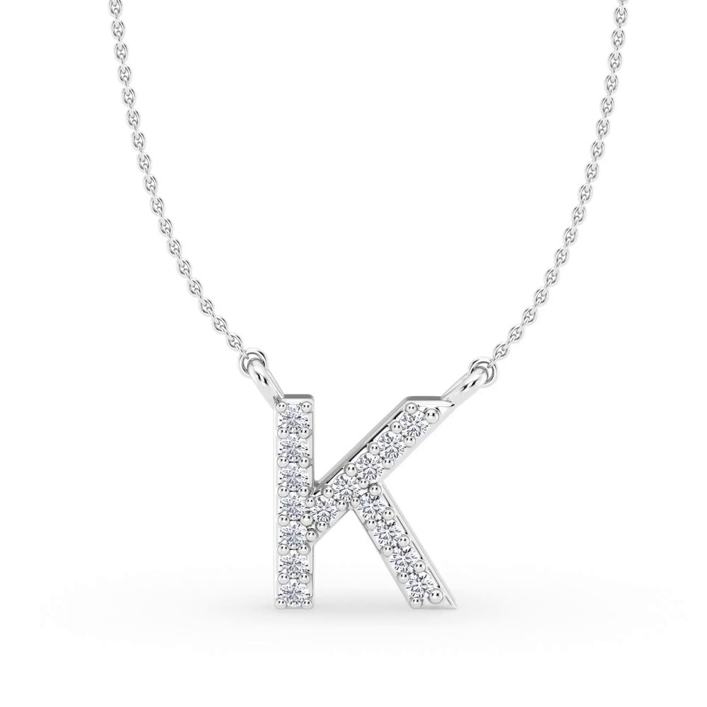 360 degree view of Lab Diamond Initial Necklace – K