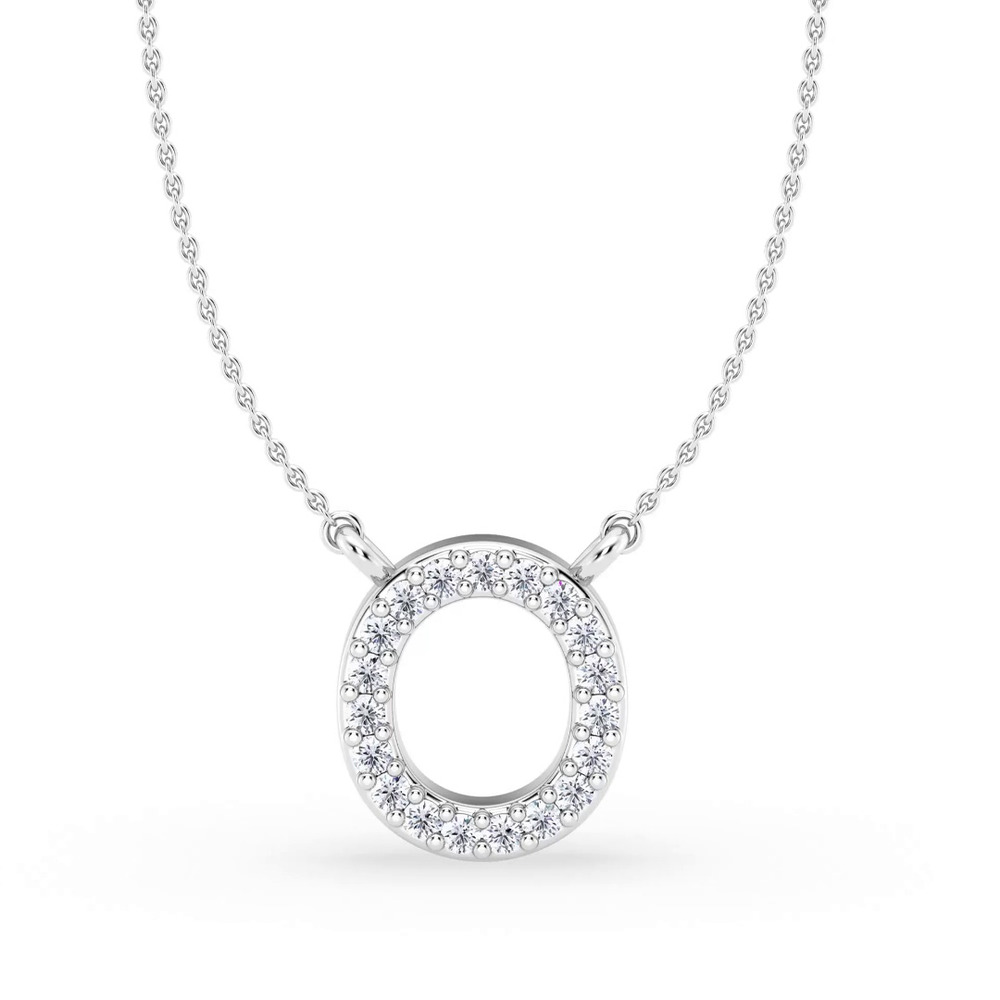 360 degree view of Lab Diamond Initial Necklace – O