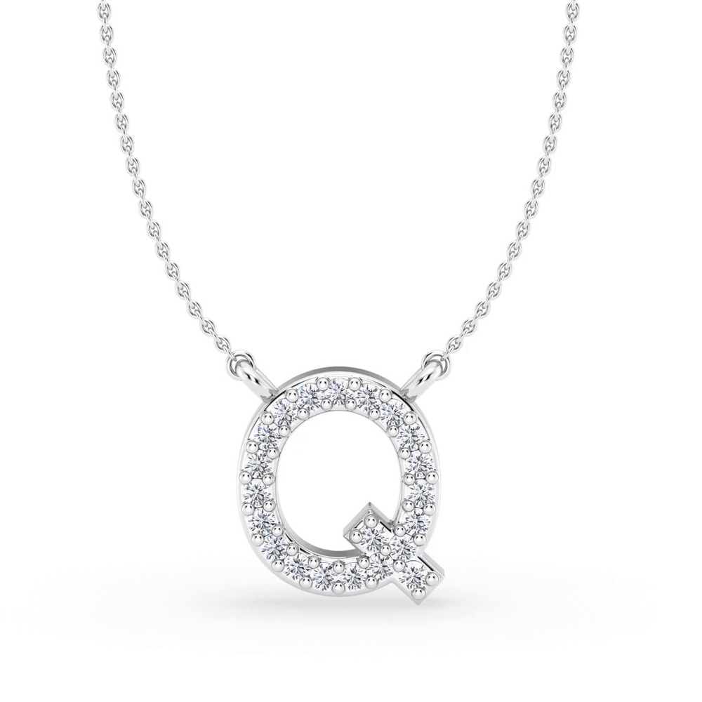 360 degree view of Lab Diamond Initial Necklace – Q