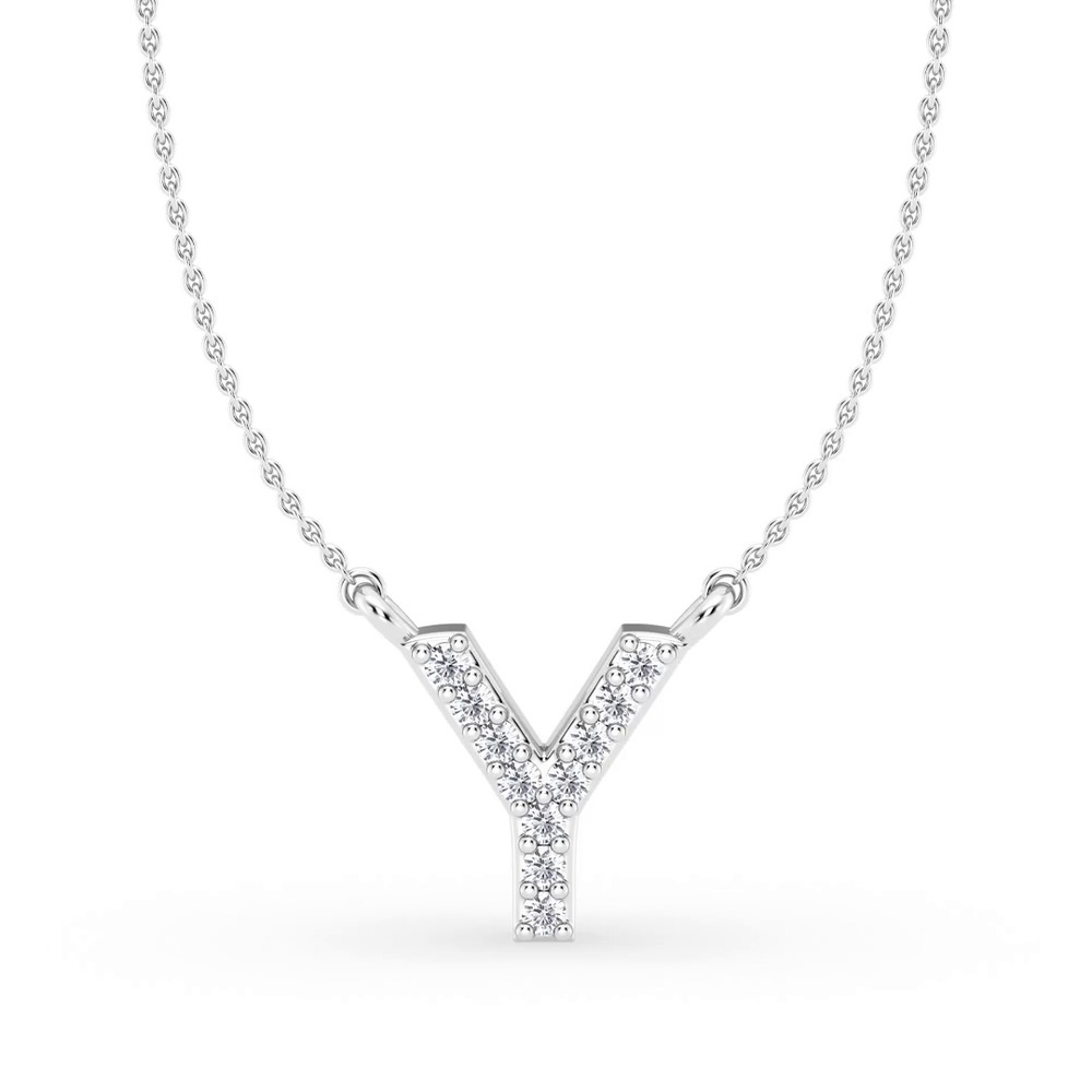 360 degree view of Lab Diamond Initial Necklace – Y