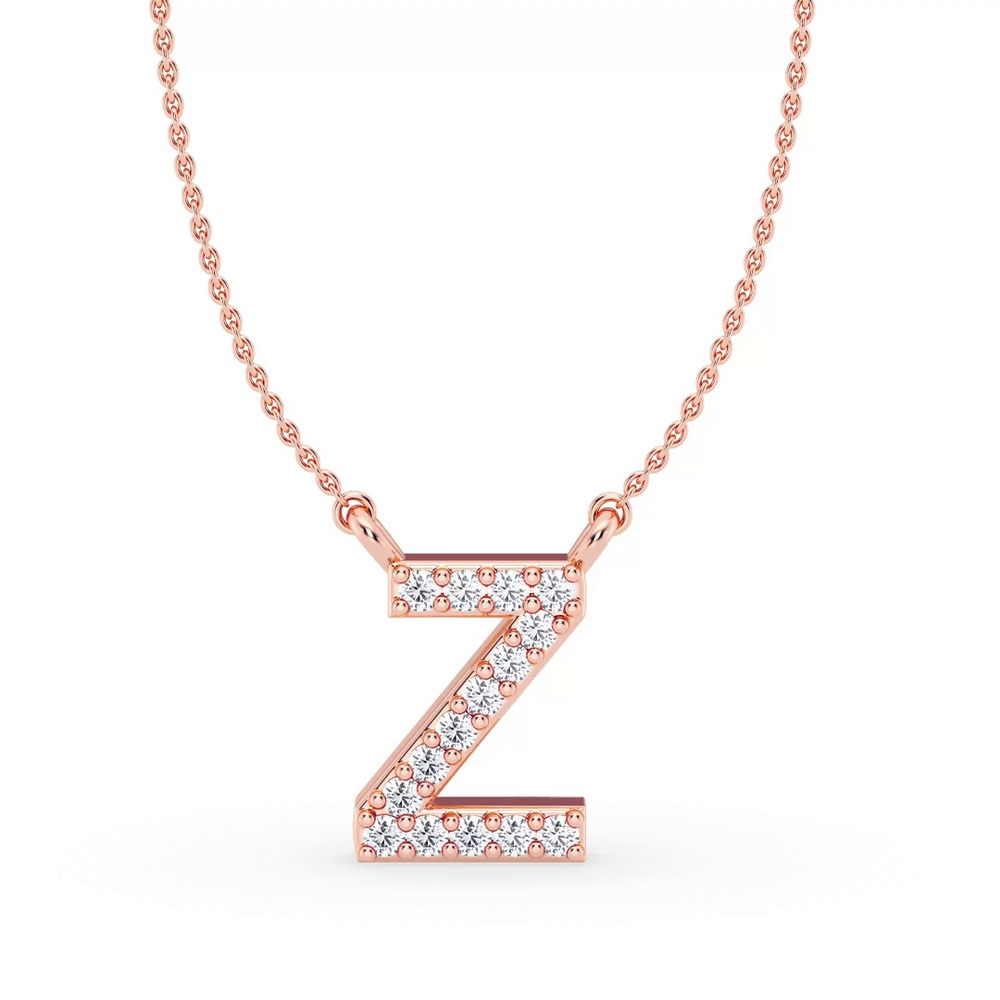 360 degree view of Lab Diamond Initial Necklace – Z