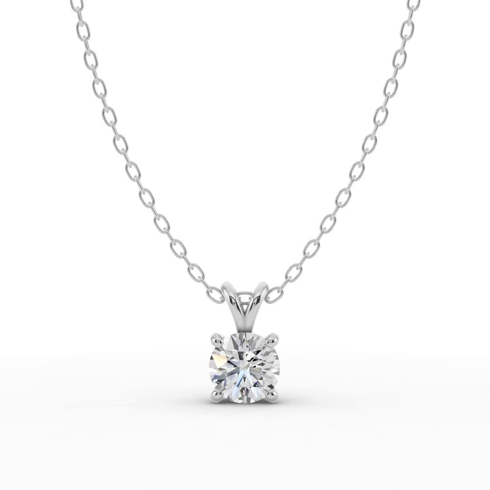 360 degree view of Split Bail Lab Diamond Solitaire Necklace (¾ ct.)