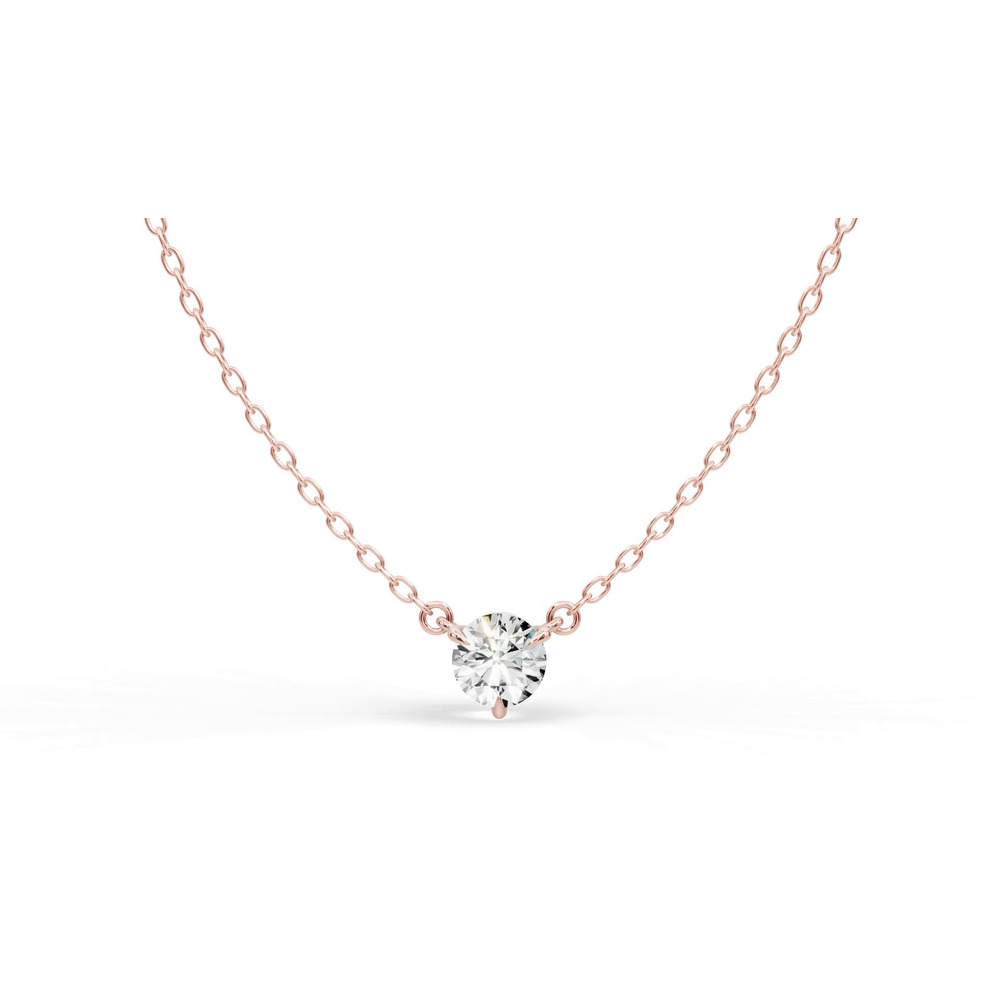 360 degree view of 3-Prong Lab Diamond Solitaire Necklace (1/2 ct.)