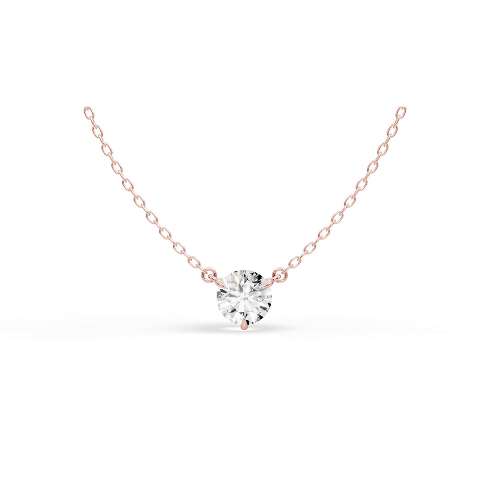360 degree view of 3-Prong Lab Diamond Solitaire Necklace (1 ct.)