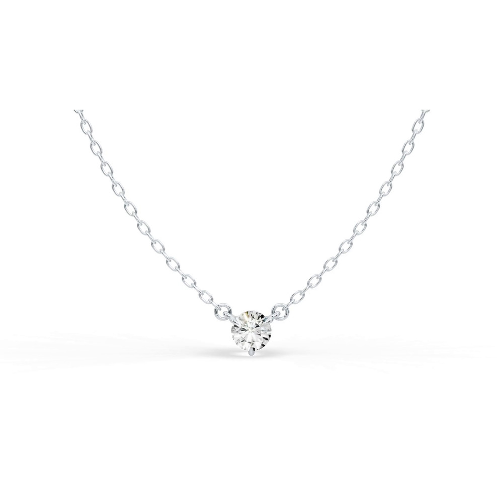 360 degree view of 3-Prong Lab Diamond Solitaire Necklace (1/4 ct.)