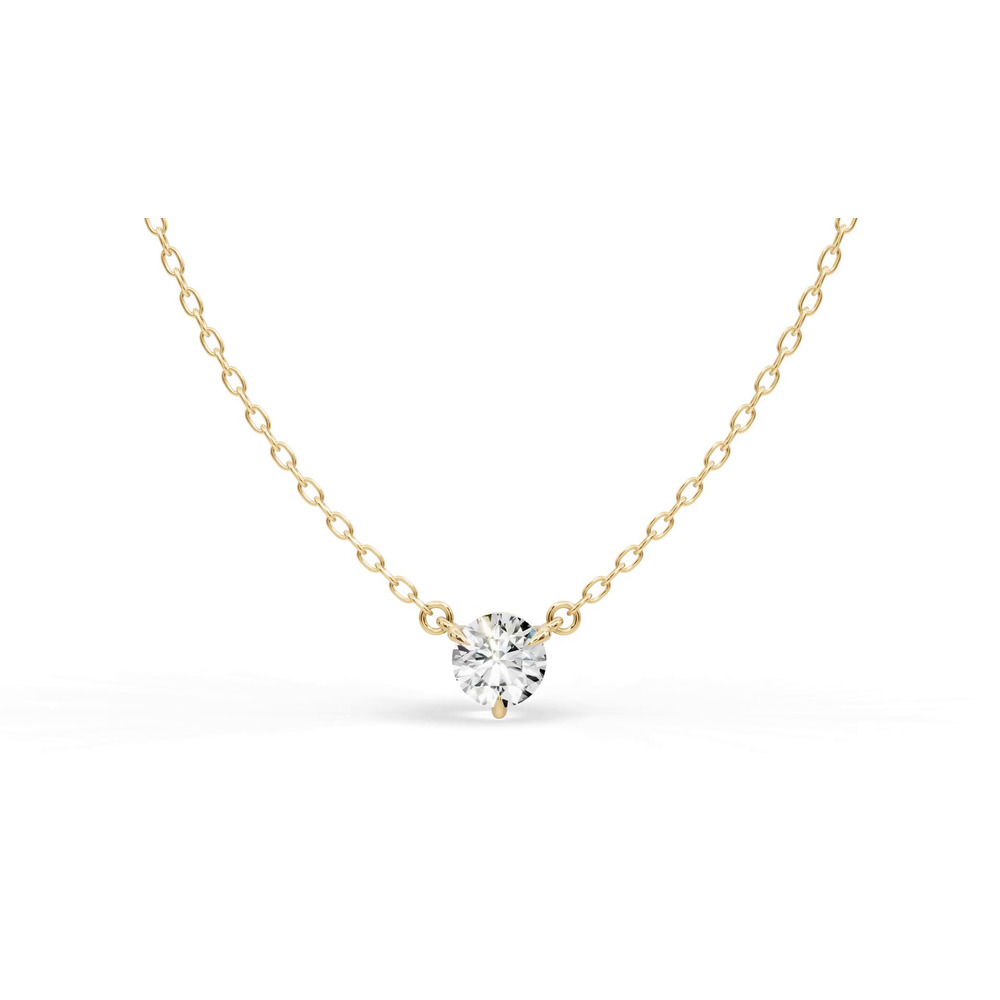 360 degree view of 3-Prong Lab Diamond Solitaire Necklace (1/2 ct.)