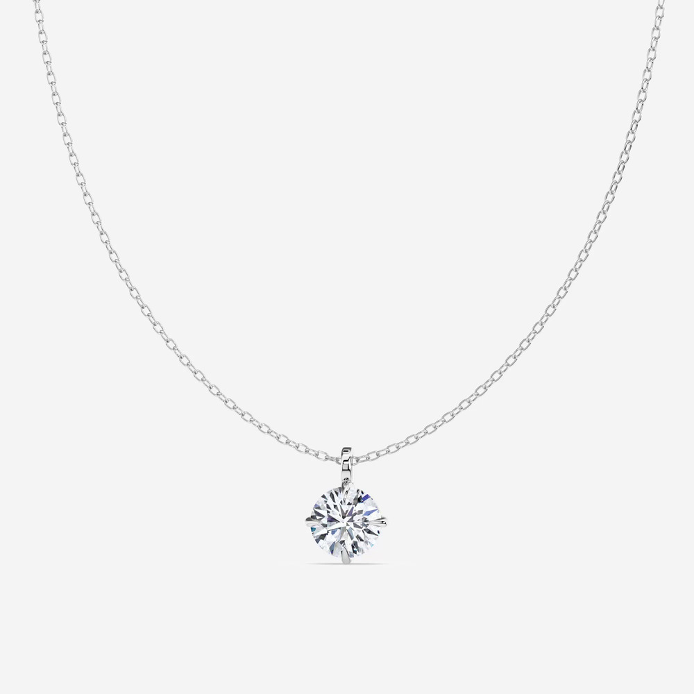 360 degree view of Classic Compass Set Round Lab Diamond Solitaire Necklace (1 1/2 ct. tw.)