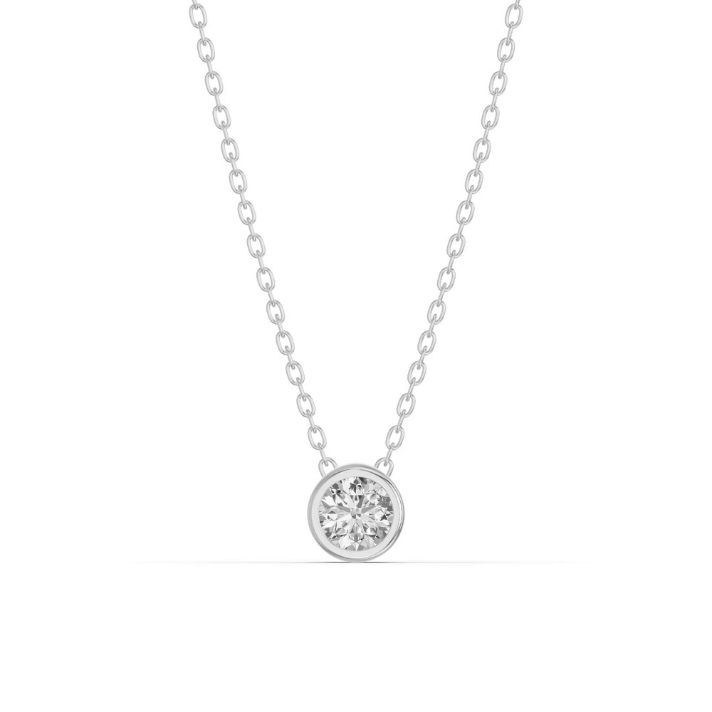360 degree view of Bezel Lab Diamond Necklace (0.25 ct.)