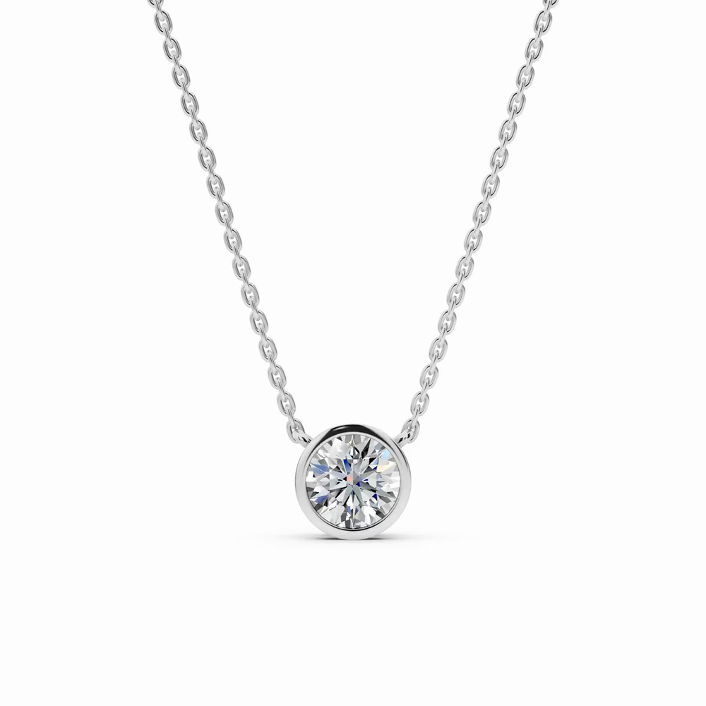 360 degree view of Bezel-Set Lab Diamond Solitaire Necklace (0.50 ct.)