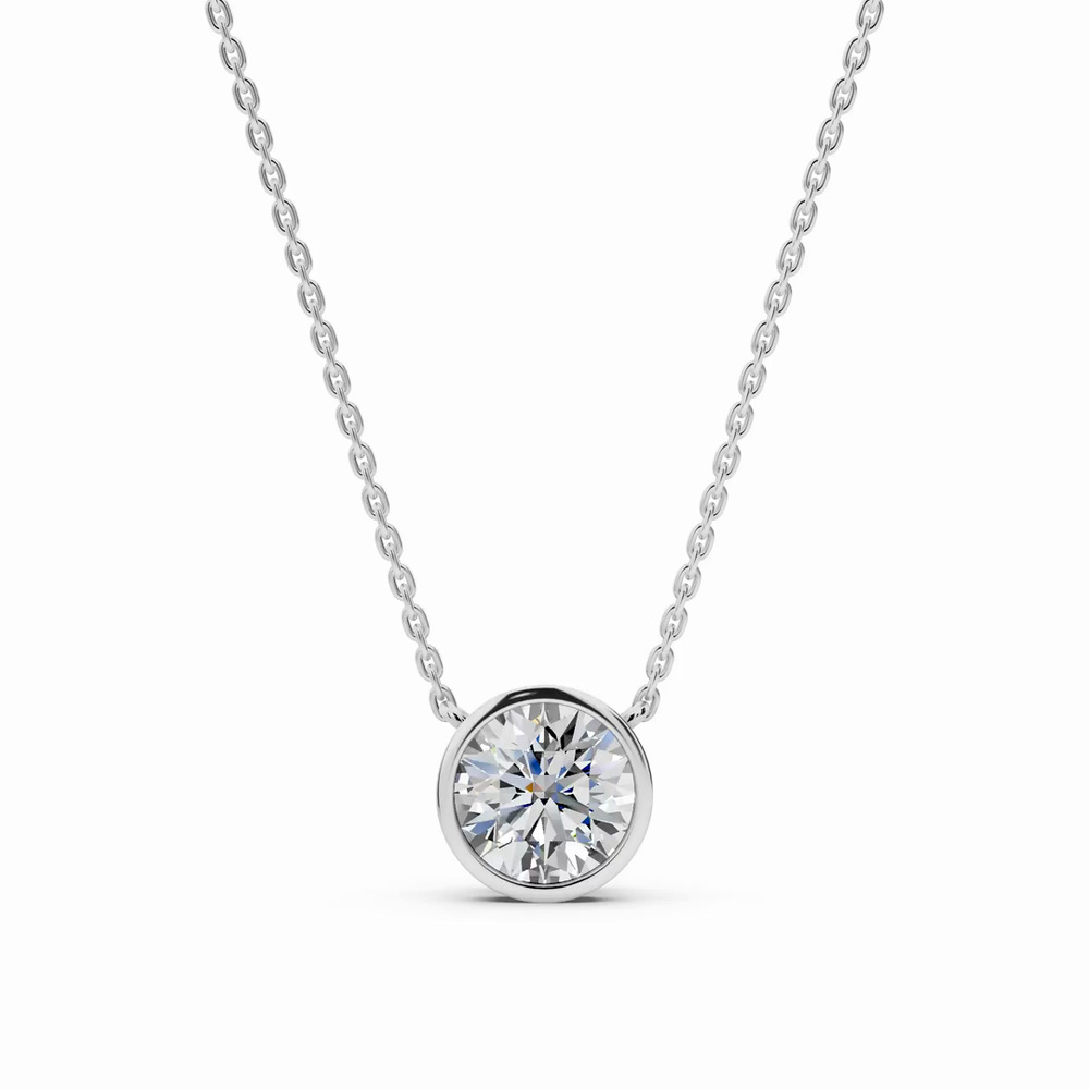 360 degree view of Bezel-Set Lab Diamond Solitaire Necklace (1.00 ct.)
