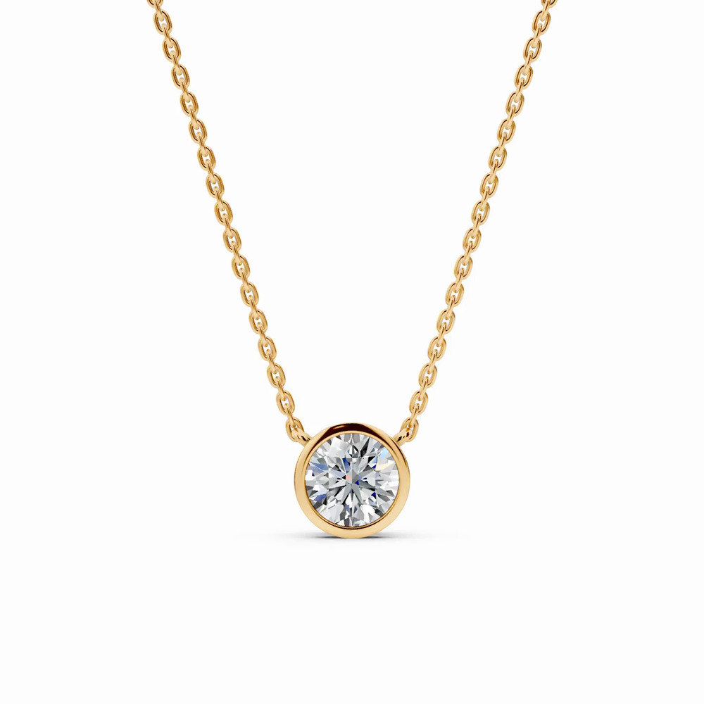 360 degree view of Bezel-Set Lab Diamond Solitaire Necklace (0.50 ct.)