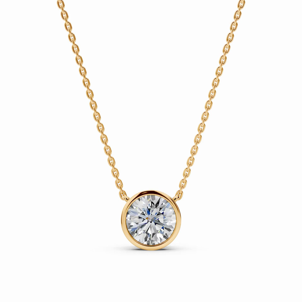 360 degree view of Bezel-Set Lab Diamond Solitaire Necklace (1.00 ct.)