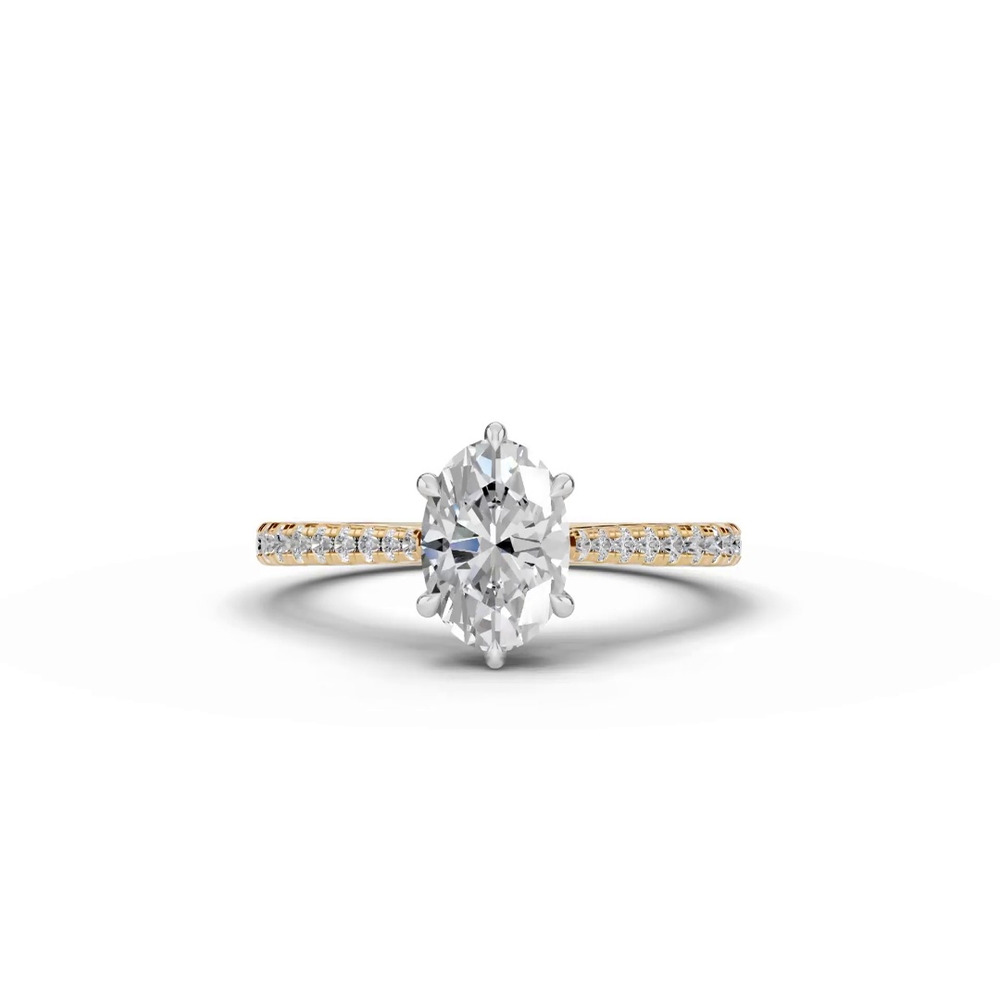 360 degree view of Tradition Cathedral Pavé 1.00 ct. Oval Lab Engagement Ring (1.8mm)