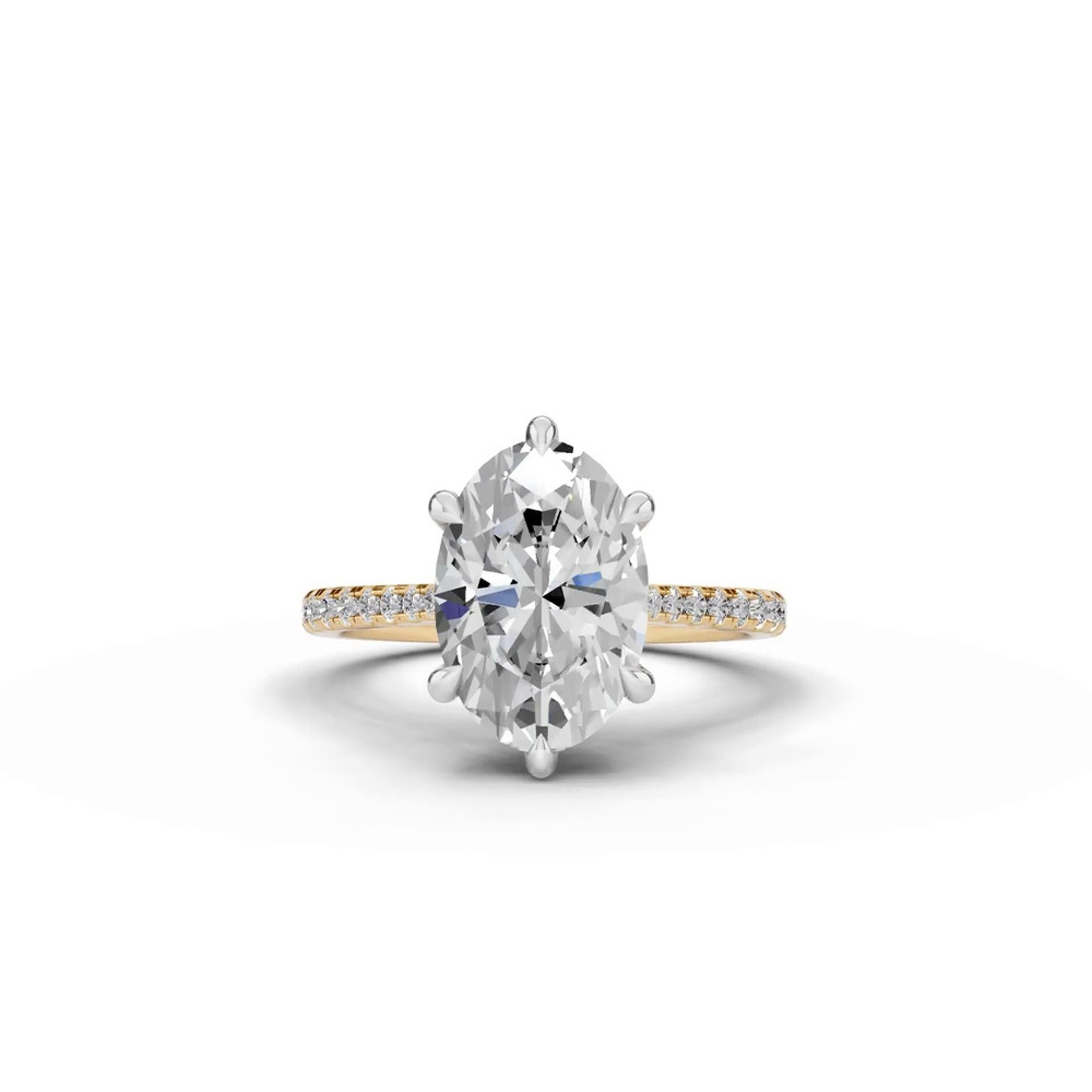 360 degree view of Tradition Cathedral Pavé 3.00 ct. Oval Lab Engagement Ring (1.8mm)
