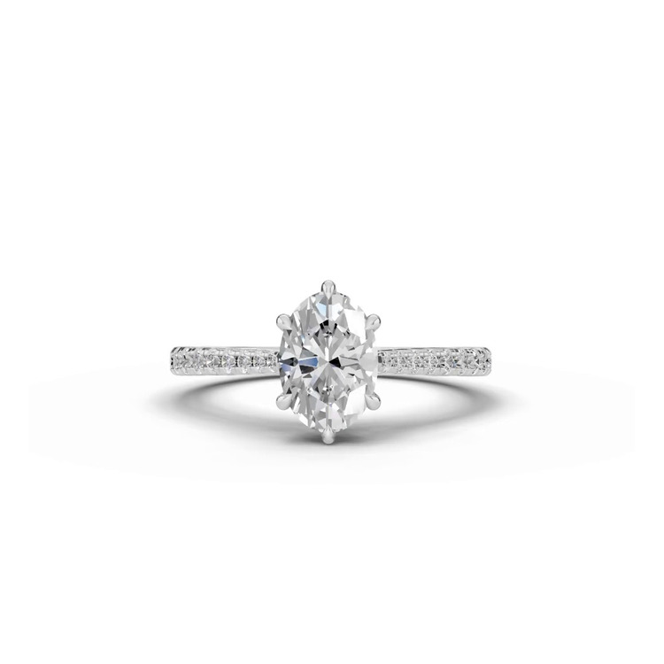 360 degree view of Tradition Cathedral Pavé 1.00 ct. Oval Lab Engagement Ring (1.8mm)