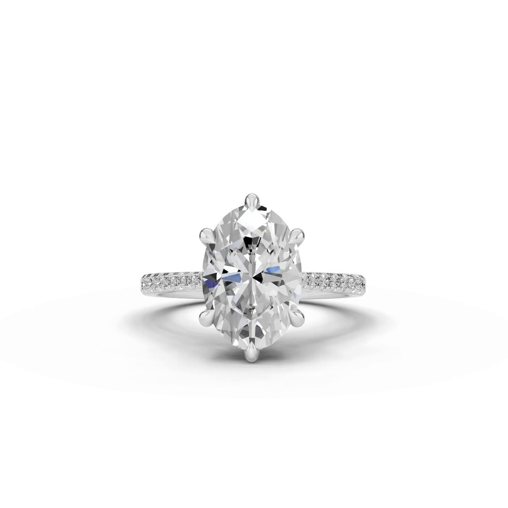 360 degree view of Tradition Cathedral Pavé 3.00 ct. Oval Lab Engagement Ring (1.8mm)