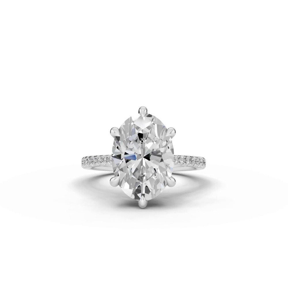 360 degree view of Tradition Cathedral Pavé 4.00 ct. Oval Lab Engagement Ring (1.8mm)