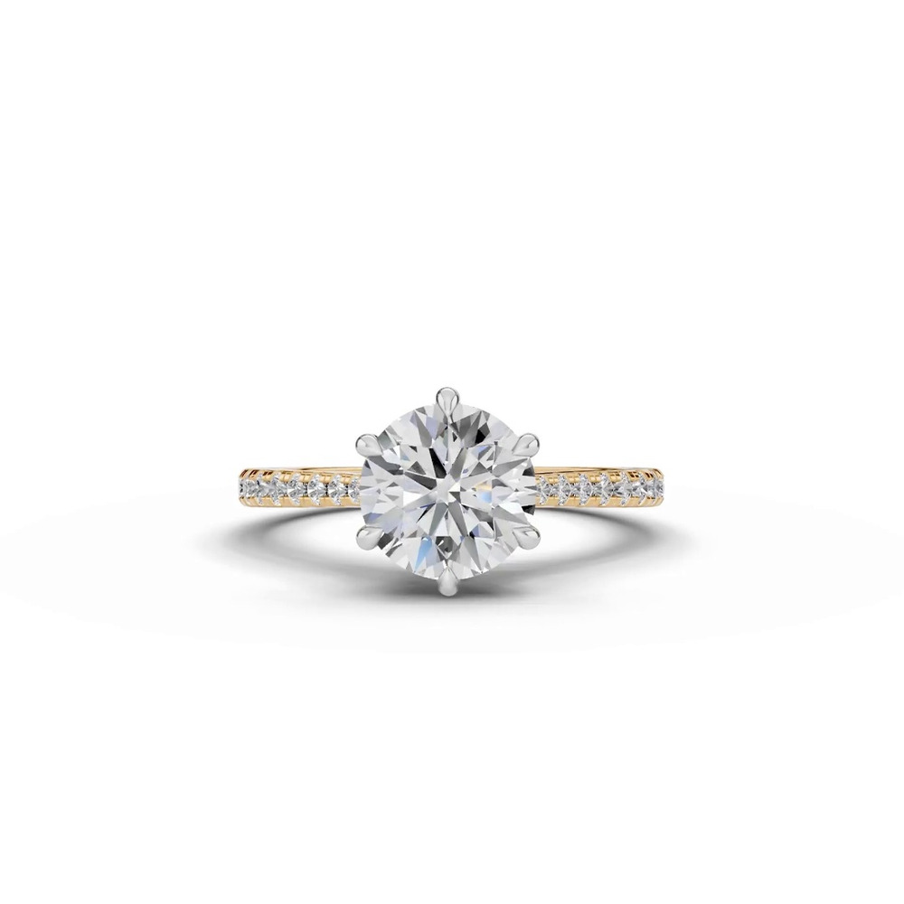 360 degree view of Tradition Cathedral Pavé 1.50 ct. Round Lab Engagement Ring (1.8mm)