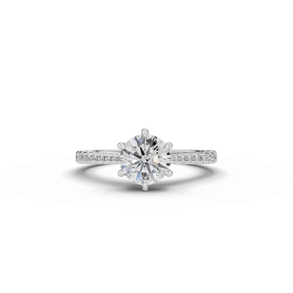 360 degree view of Tradition Cathedral Pavé 1.00 ct. Round Lab Engagement Ring (1.8mm)