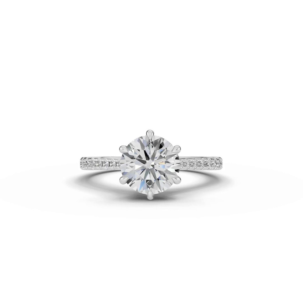 360 degree view of Tradition Cathedral Pavé 1.50 ct. Round Lab Engagement Ring (1.8mm)