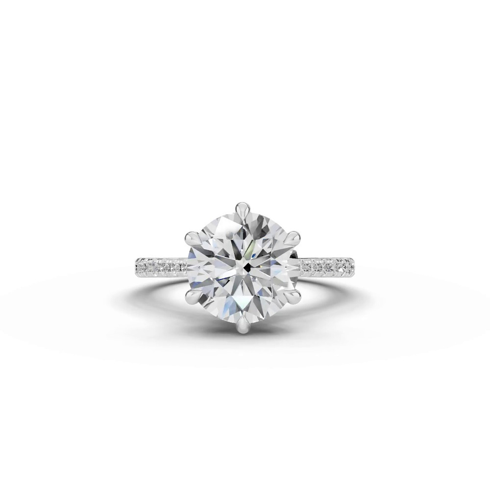 360 degree view of Tradition Cathedral Pavé 3.00 ct. Round Lab Engagement Ring (1.8mm)
