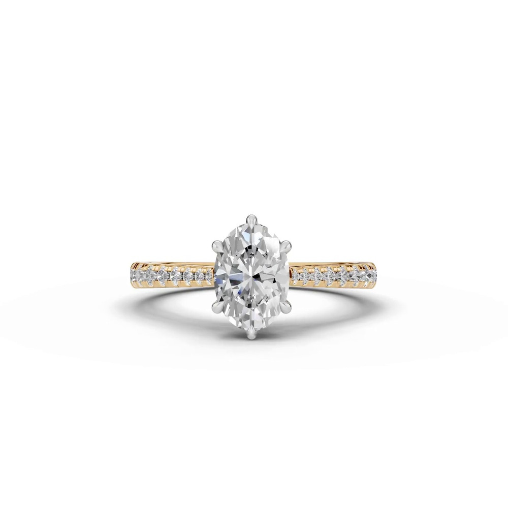 360 degree view of Tradition Cathedral Pavé 1.00 ct. Oval Lab Engagement Ring (2.2mm)