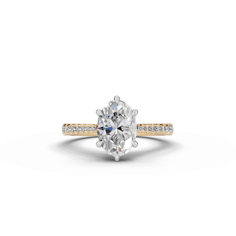 360 degree view of Tradition Cathedral Pavé 1.50 ct. Oval Lab Engagement Ring (2.2mm)