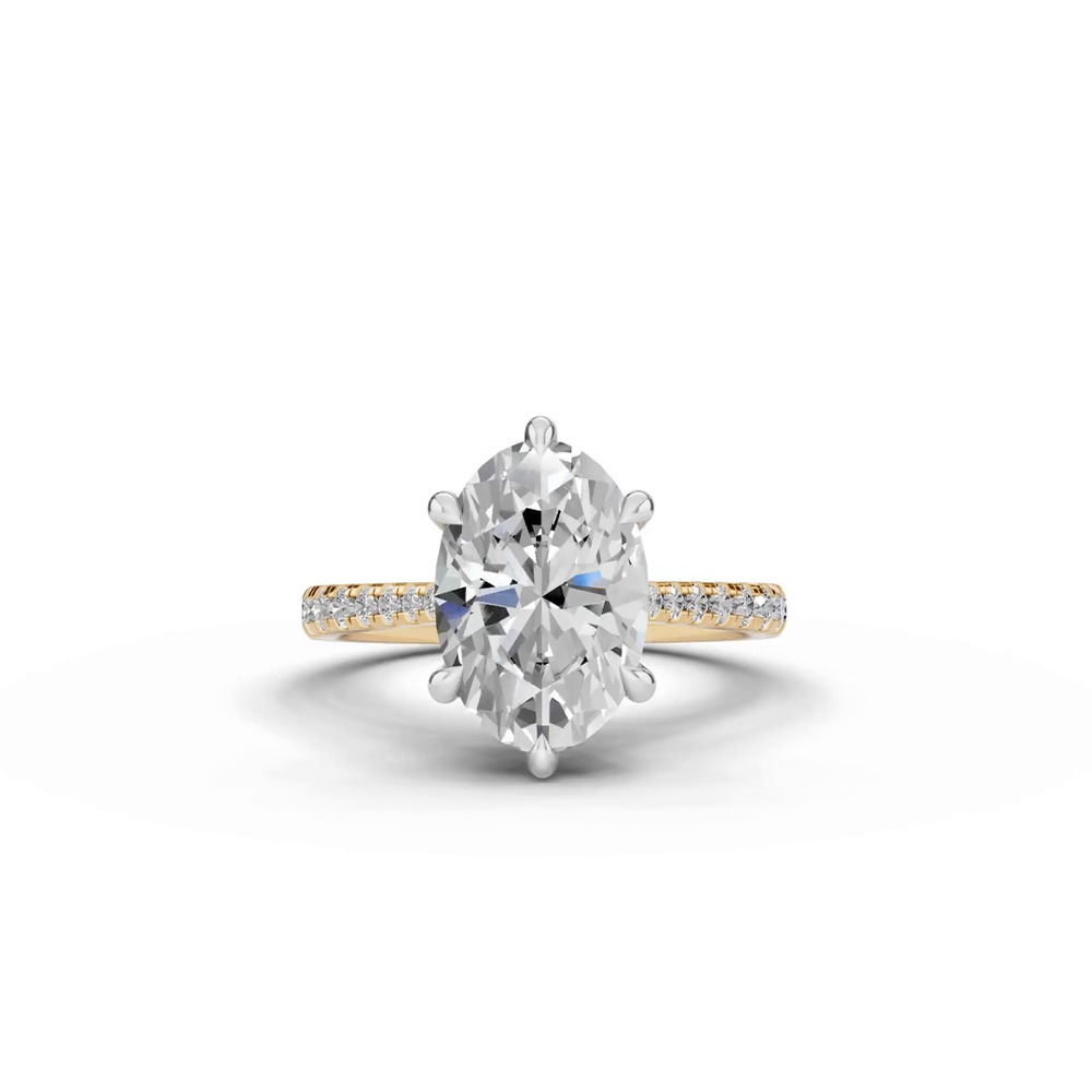 360 degree view of Tradition Cathedral Pavé 3.00 ct. Oval Lab Engagement Ring (2.2mm)