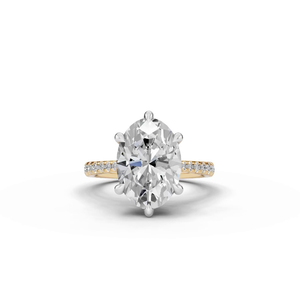 360 degree view of Tradition Cathedral Pavé 4.00 ct. Oval Lab Engagement Ring (2.2mm)