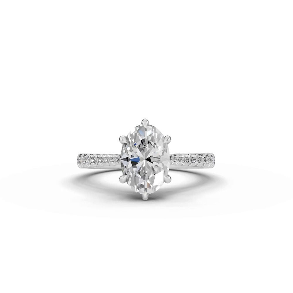 360 degree view of Tradition Cathedral Pavé 1.50 ct. Oval Lab Engagement Ring (2.2mm)