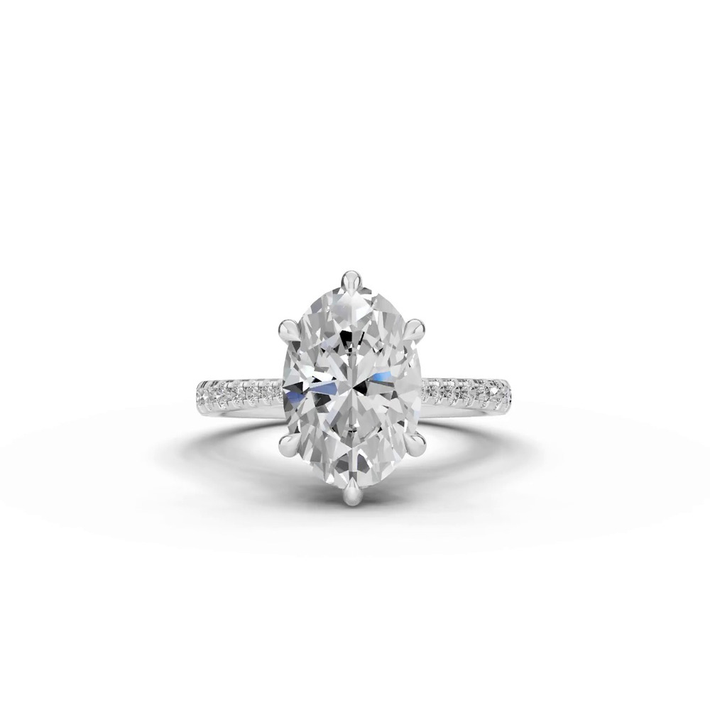 360 degree view of Tradition Cathedral Pavé 3.00 ct. Oval Lab Engagement Ring (2.2mm)