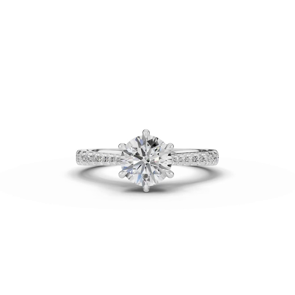 360 degree view of Tradition Cathedral Pavé 1.00 ct. Round Lab Engagement Ring (2.2mm)