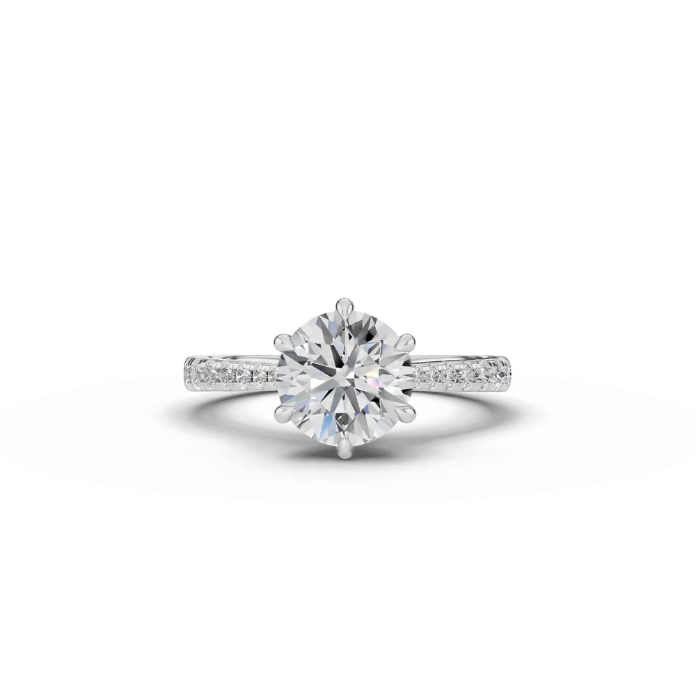 360 degree view of Tradition Cathedral Pavé 1.50 ct. Round Lab Engagement Ring (2.2mm)