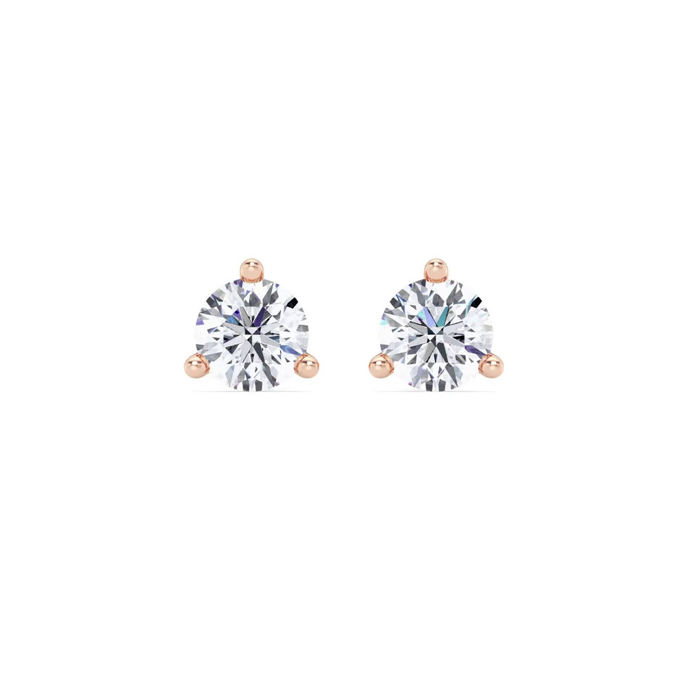 360 degree view of Three-Prong Martini Lab Diamond Screw-Back Earrings (1 1/2 ct. tw.)