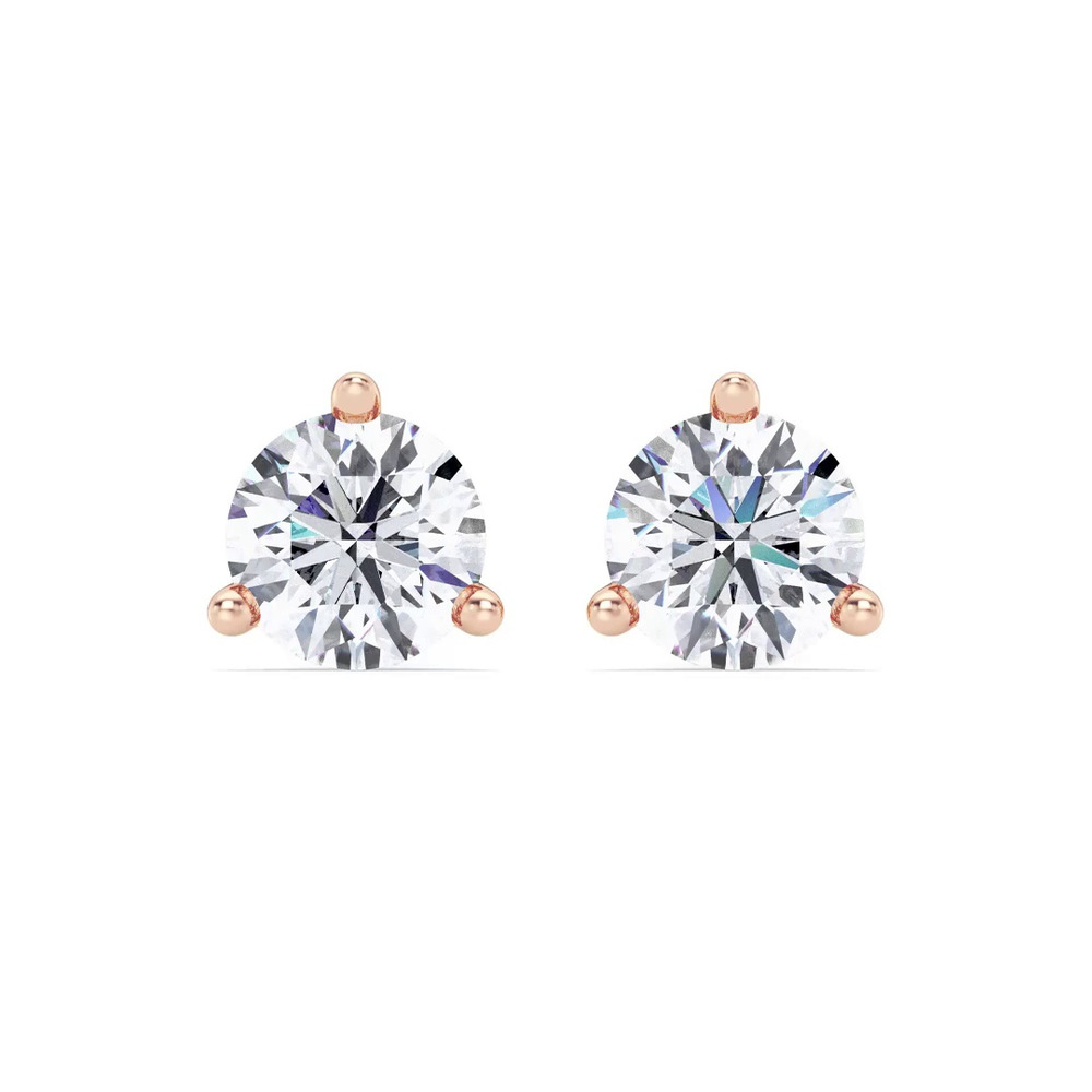 360 degree view of Three-Prong Martini Lab Diamond Screw-Back Earrings (5 ct. tw.)