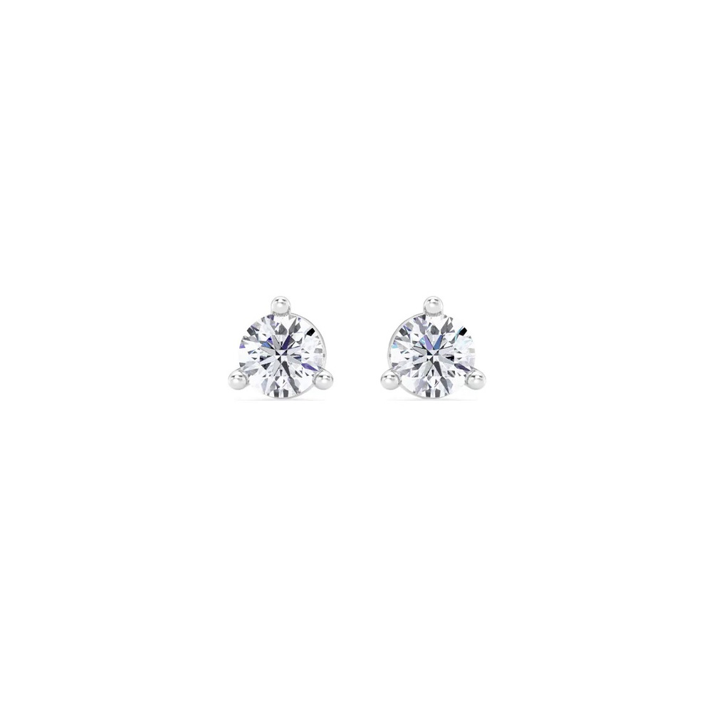 360 degree view of Three-Prong Martini Lab Diamond Screw-Back Earrings (1/2 ct. tw.)