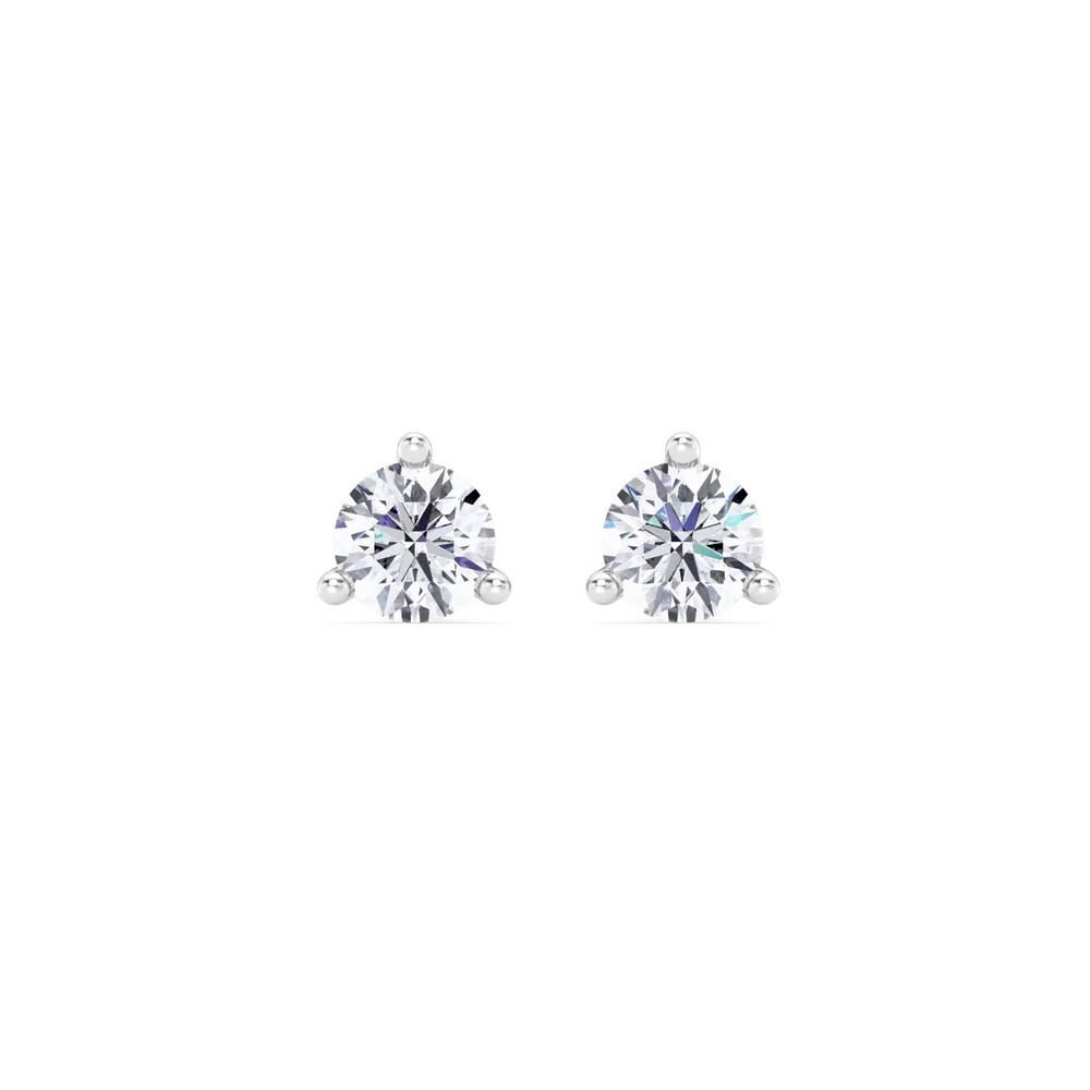 360 degree view of Three-Prong Martini Lab Diamond Screw-Back Earrings (1 ct. tw.)