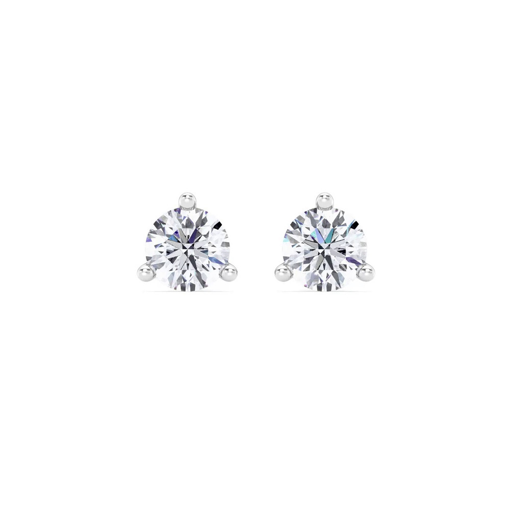 360 degree view of Three-Prong Martini Lab Diamond Screw-Back Earrings (1 1/2 ct. tw.)