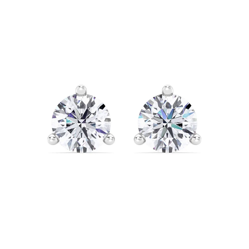 360 degree view of Three-Prong Martini Lab Diamond Screw-Back Earrings (6 ct. tw.)