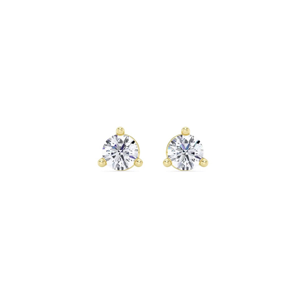 360 degree view of Three-Prong Martini Lab Diamond Screw-Back Earrings (1/4 ct. tw.)