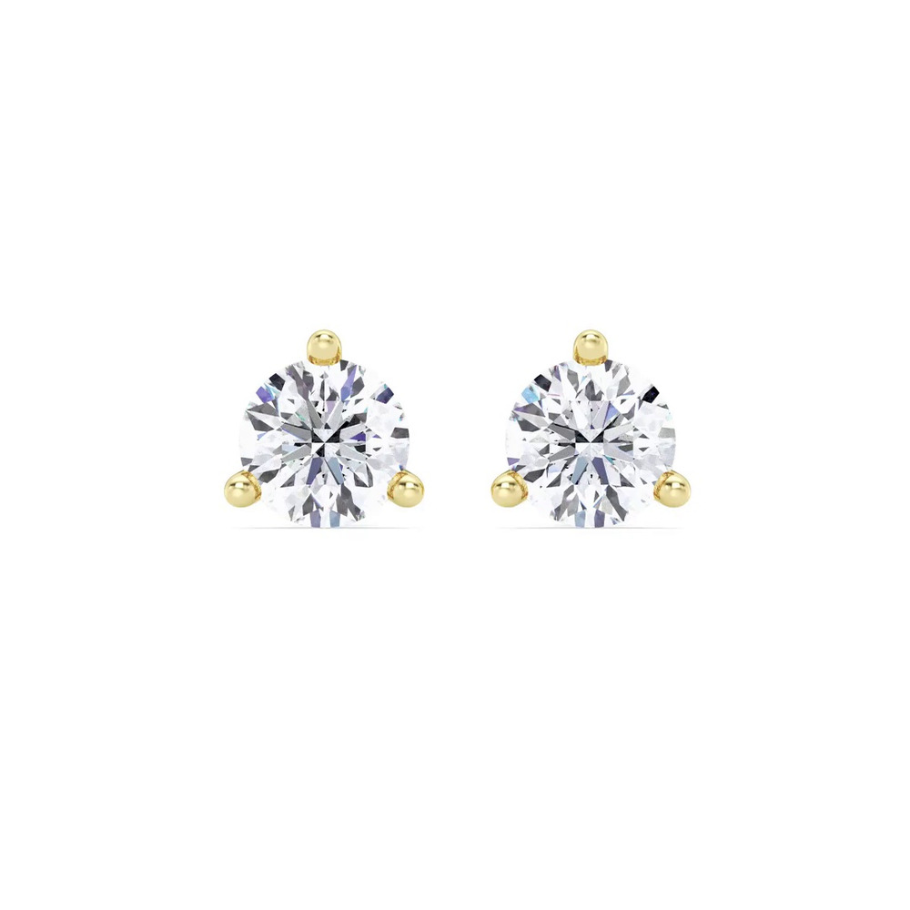 360 degree view of Three-Prong Martini Lab Diamond Screw-Back Earrings (2 ct. tw.)