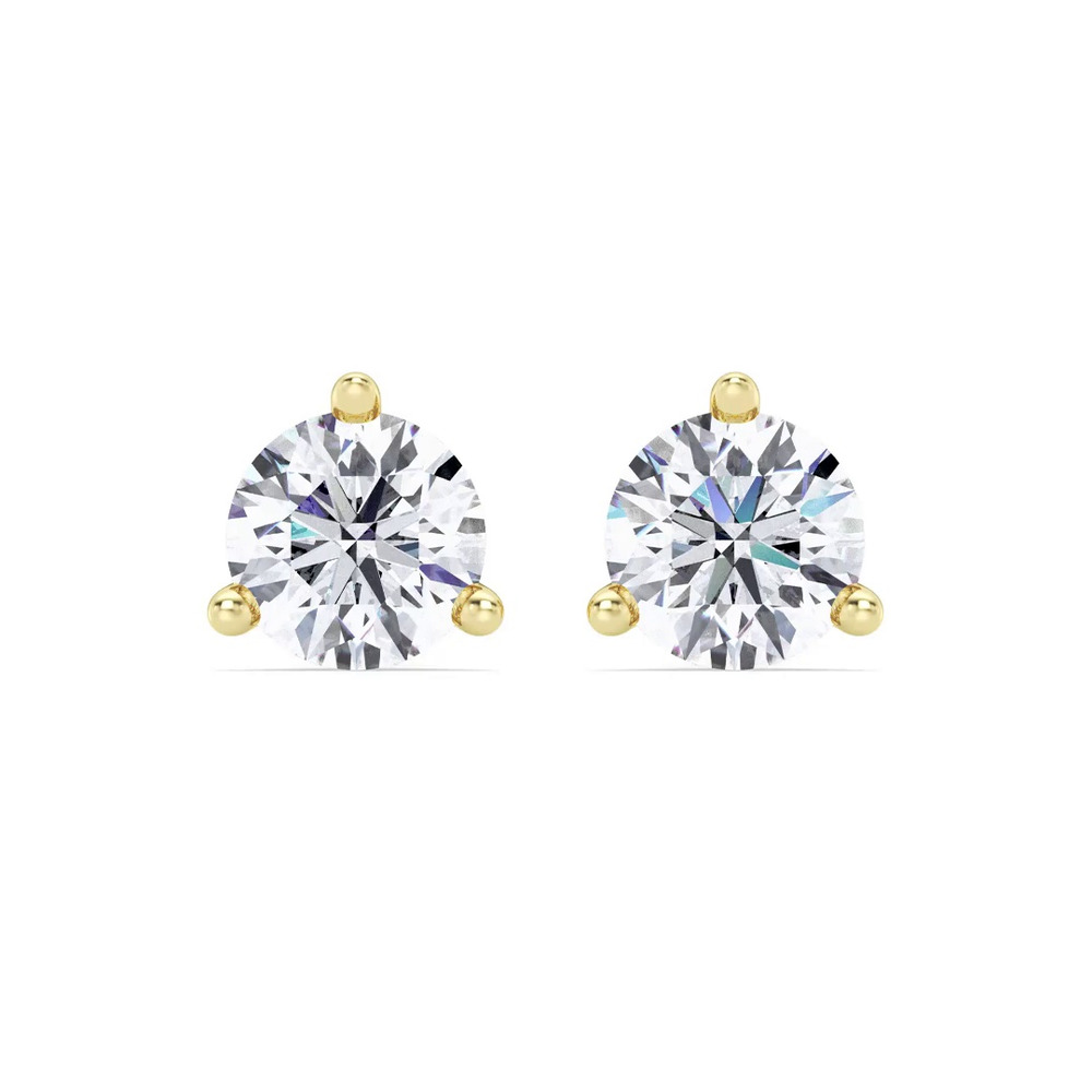 360 degree view of Three-Prong Martini Lab Diamond Screw-Back Earrings (5 ct. tw.)