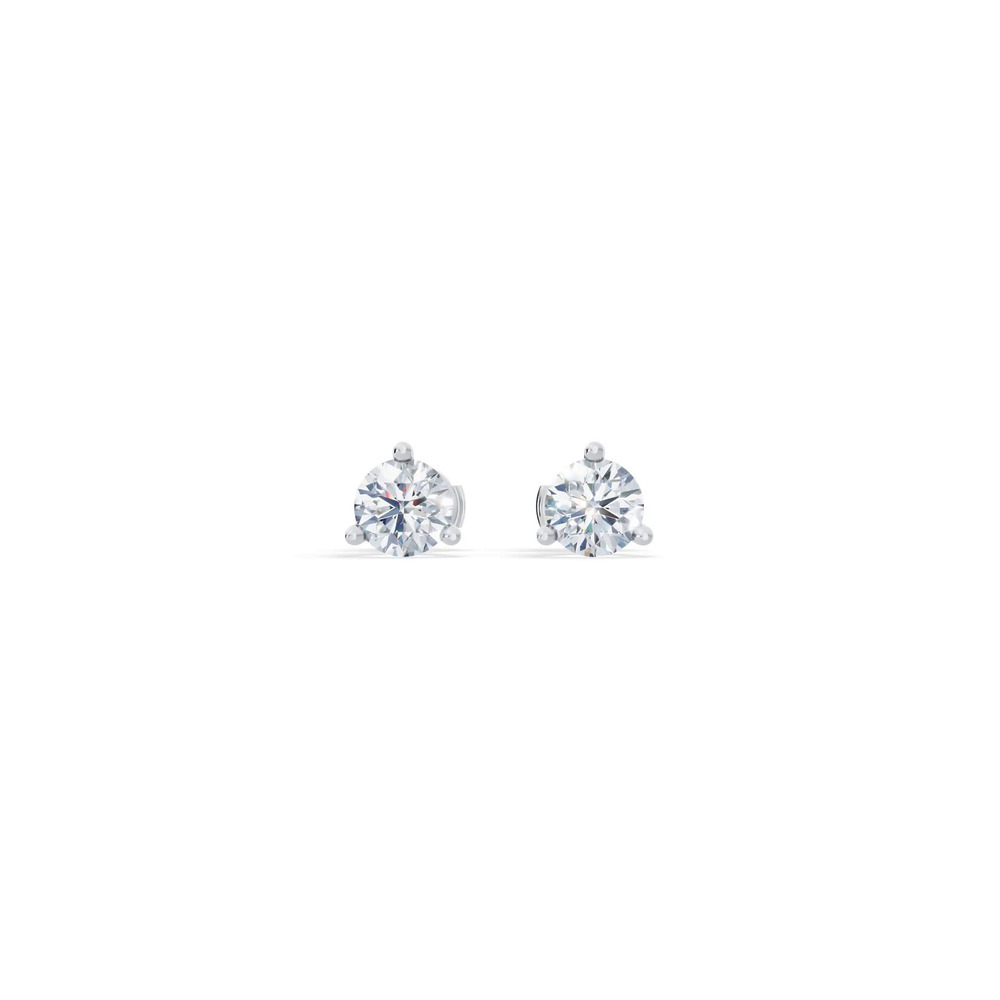 360 degree view of Three-Prong Martini Lab Diamond Guardian Back Earrings (2 ct. tw.)