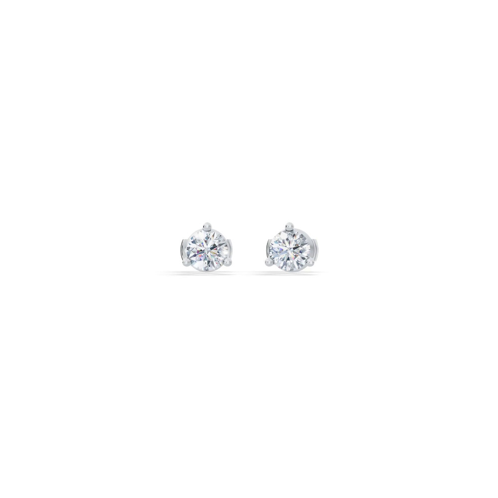 360 degree view of Three-Prong Martini Lab Diamond Guardian Back Earrings (1 ct. tw.)